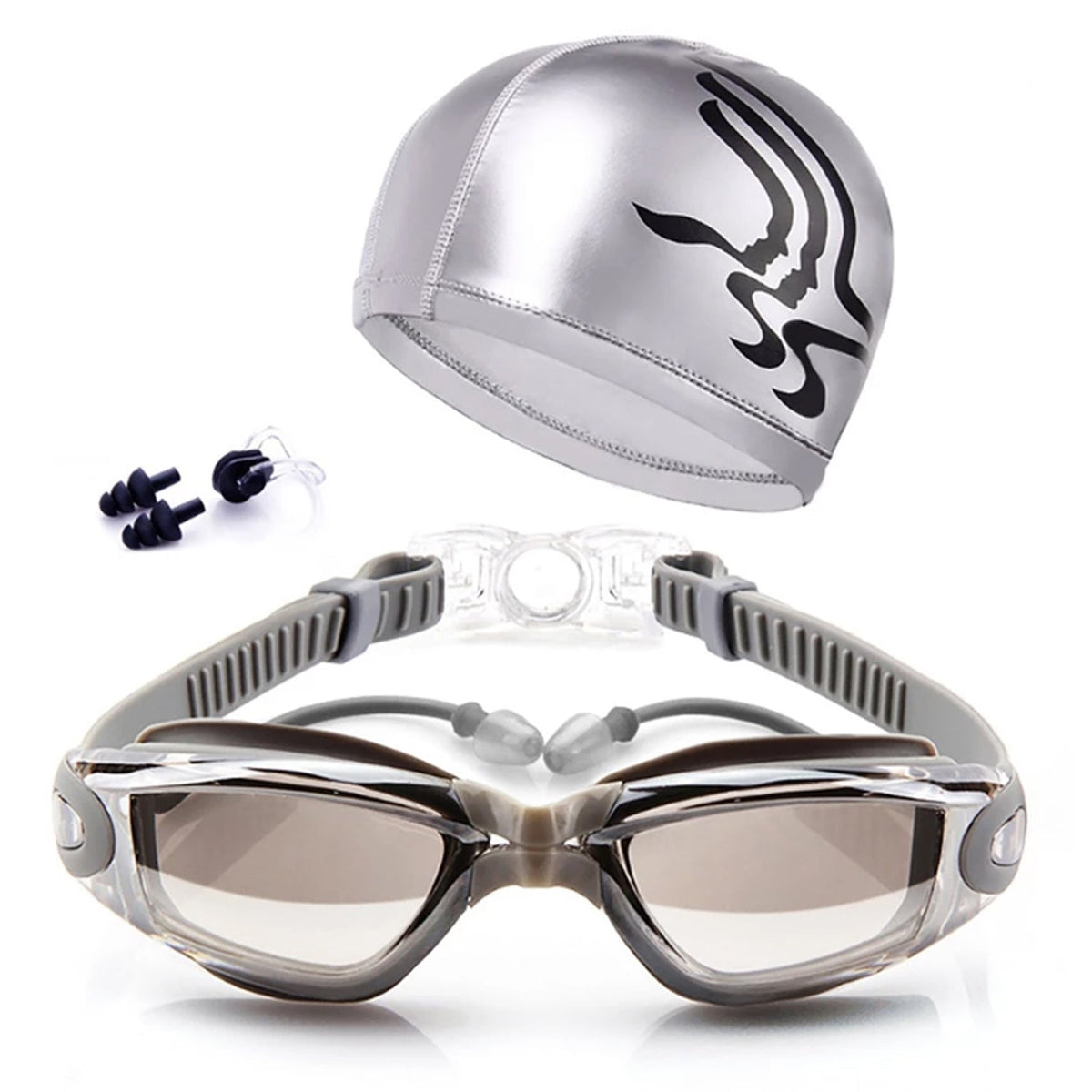 Professional Swimming Goggles with HD Anti-Fog Lenses – Silver