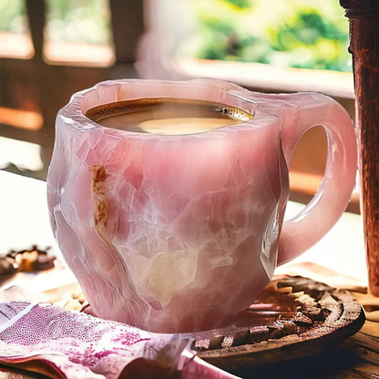 Novelty Cup with Crystal-Effect Finish – Mineral Coffee Mug – Pink