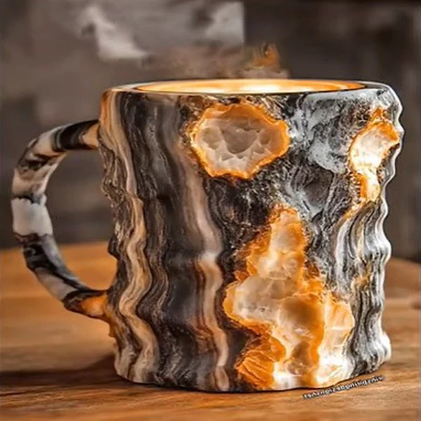 Novelty Cup with Crystal-Effect Finish – Mineral Coffee Mug – Rock