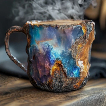 Novelty Cup with Crystal-Effect Finish – Mineral Coffee Mug – Blue Ore