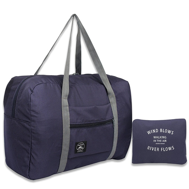Lightweight Water-Resistant Foldable Travel Bag for Easy Packing – Blue