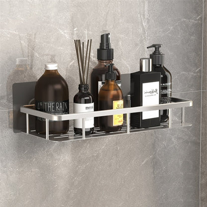 Metal Bathroom Shelves with Suction Cups – Standard Silver