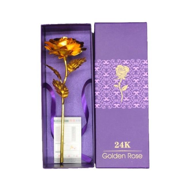 Rose in 24K Foil Plating - Gold Coloured Flower Decoration