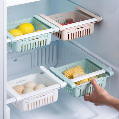 Expandable Kitchen Fridge Organizer Shelf – Blue
