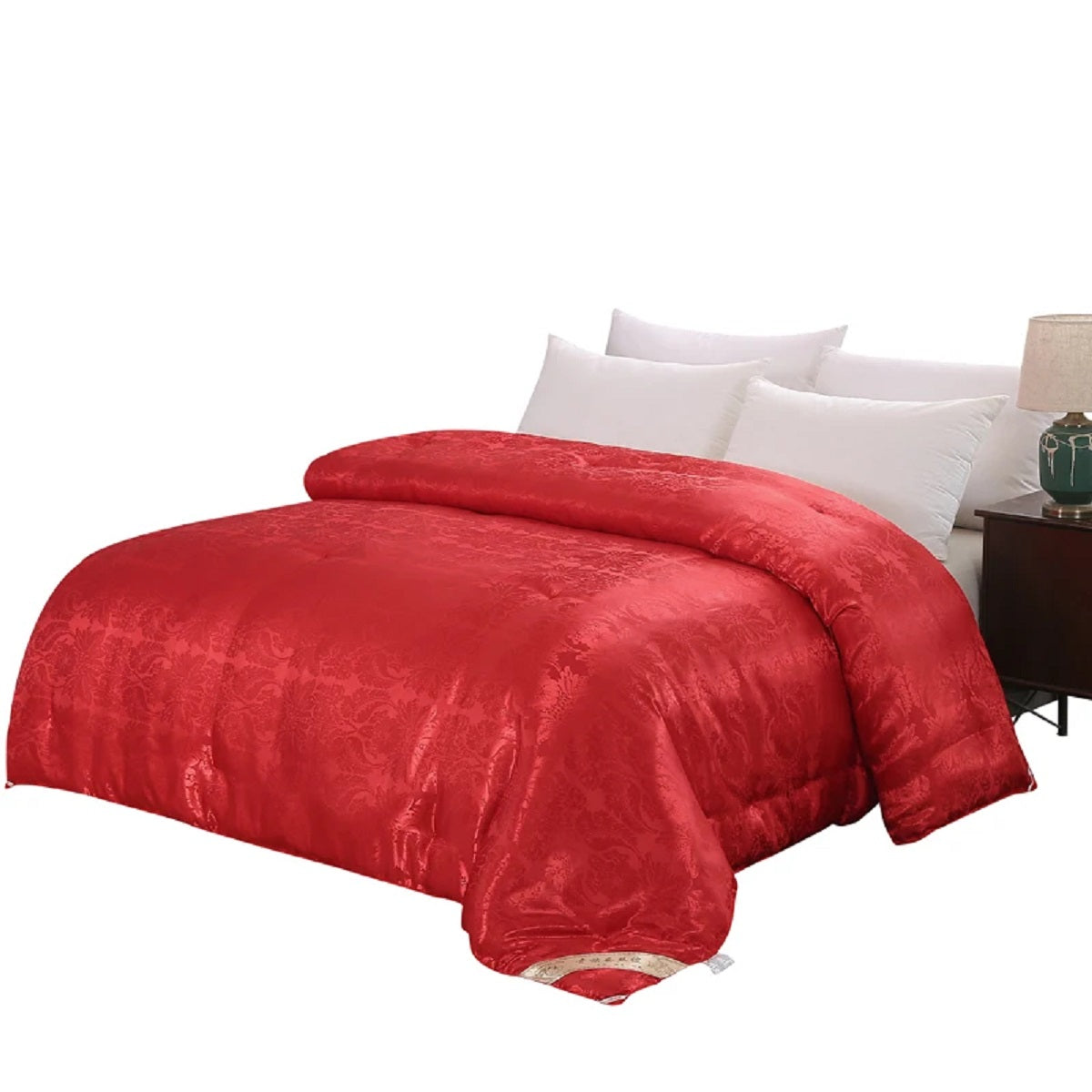 Luxury Silk Duvet Blanket – Natural Mulberry Comforter Quilt – Red