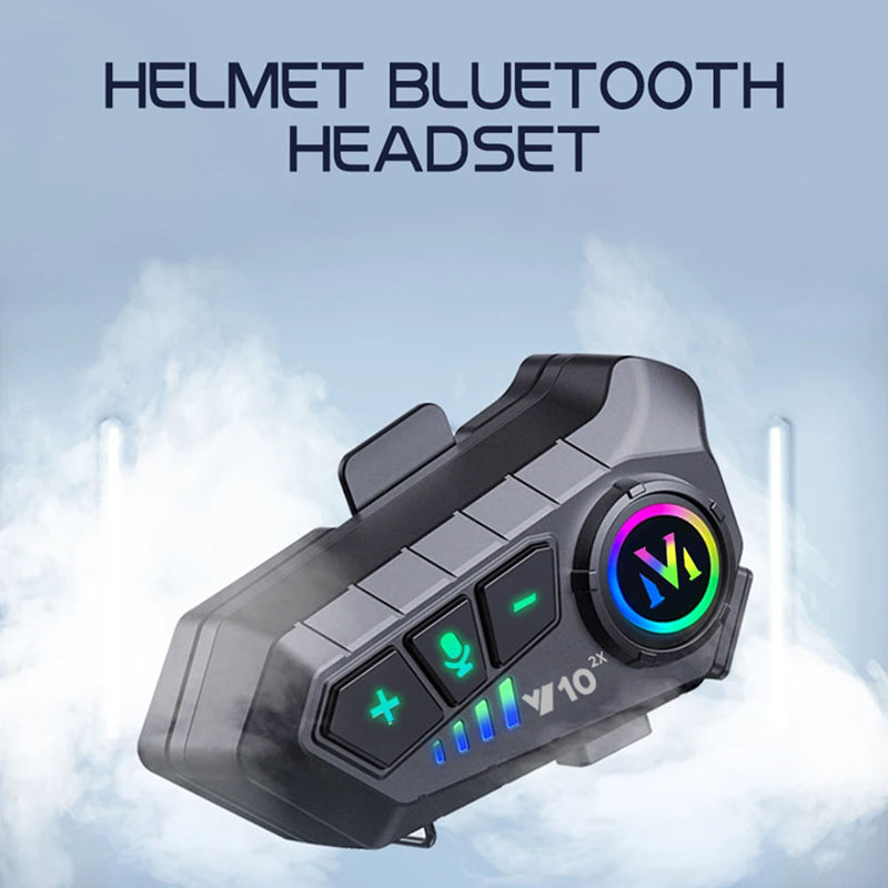 Bluetooth 5.3 Motorcycle Headset Intercom with 72-Hour Battery Life