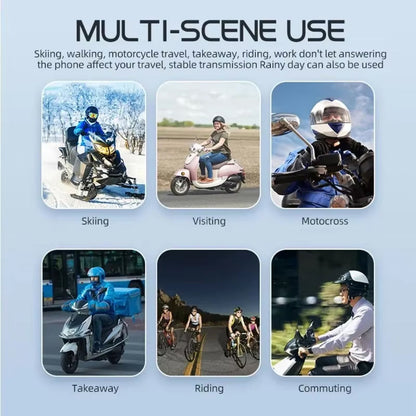 Bluetooth 5.3 Motorcycle Headset Intercom with 72-Hour Battery Life