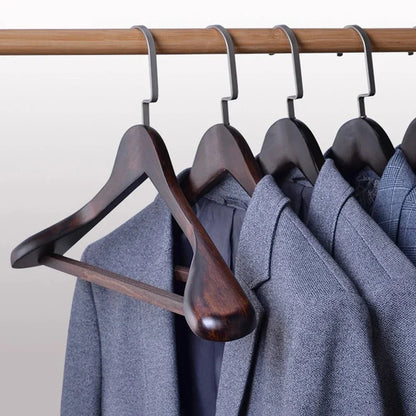 Wooden Hangers for Elegant Wardrobe Organization – Walnuts (4 pieces)