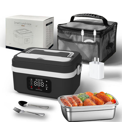 Stainless Steel Lunch Box with Heating Function – Portable Design – Black / White