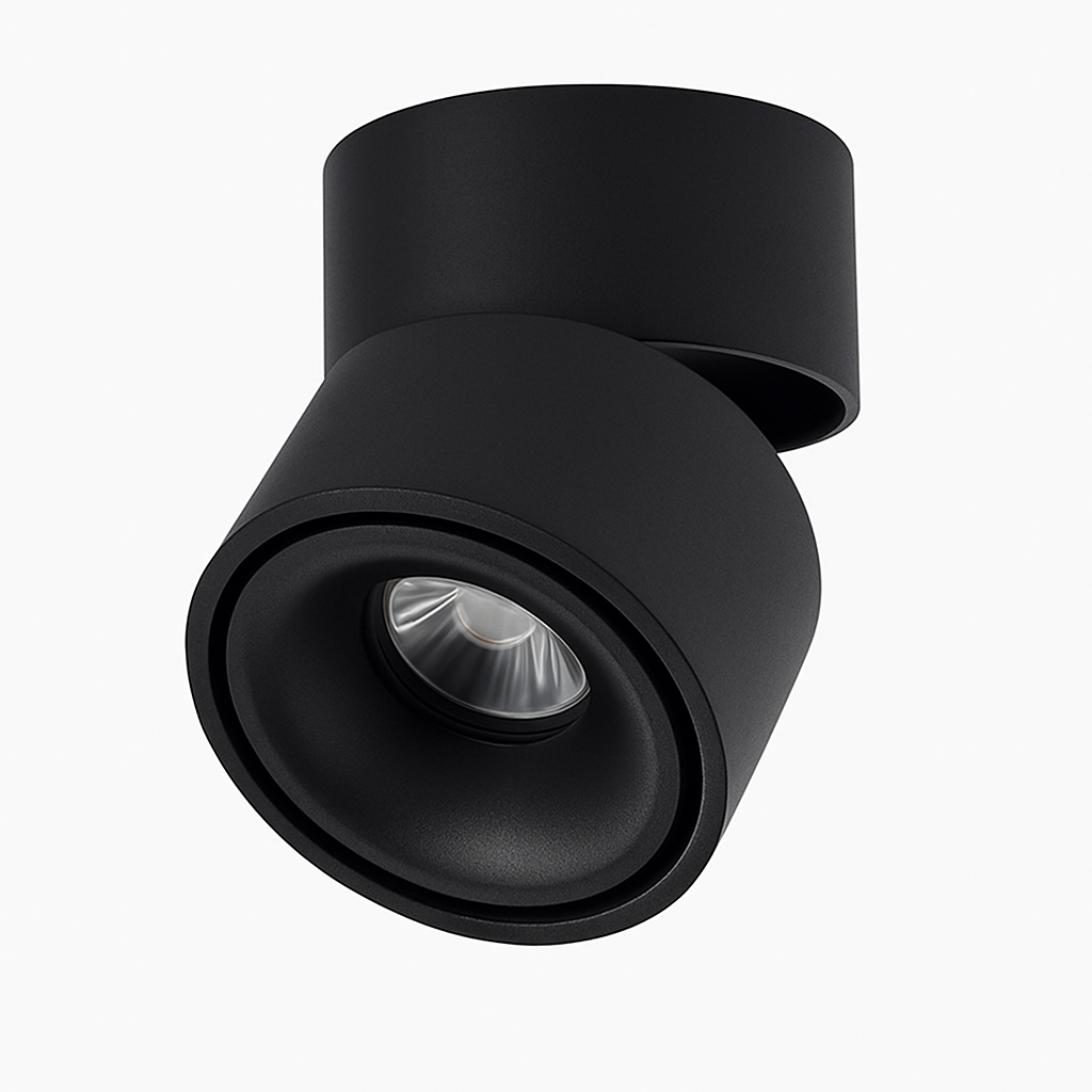 Round Adjustable LED Spotlight for Design Lighting – Black