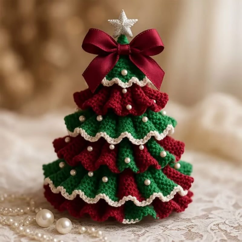 DIY Crochet Kit for Christmas Tree – Handmade Holiday Home Decor – Red & Green