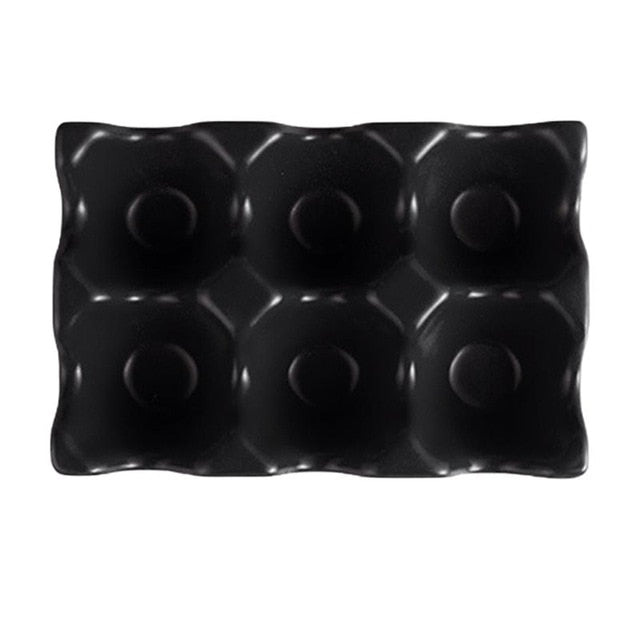 Egg Holder in Pastel Ceramic Design – Black