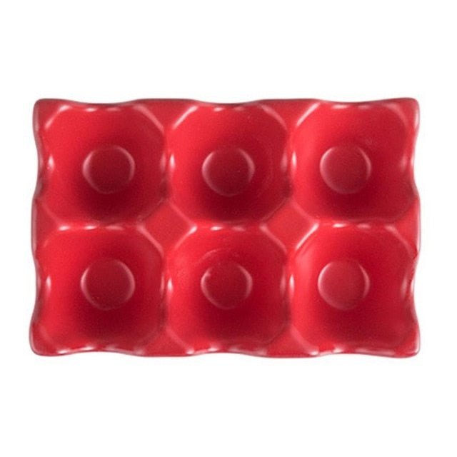Egg Holder in Pastel Ceramic Design – Red