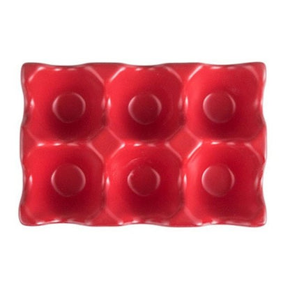 Egg Holder in Pastel Ceramic Design – Red