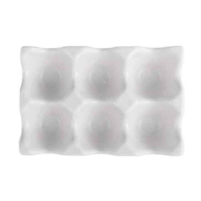 Egg Holder in Pastel Ceramic Design – White