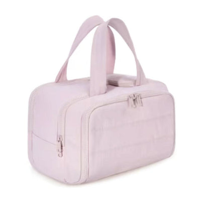 Hanging Toiletry Organizer with Water-Resistant Fabric and Multiple Pockets – Pink