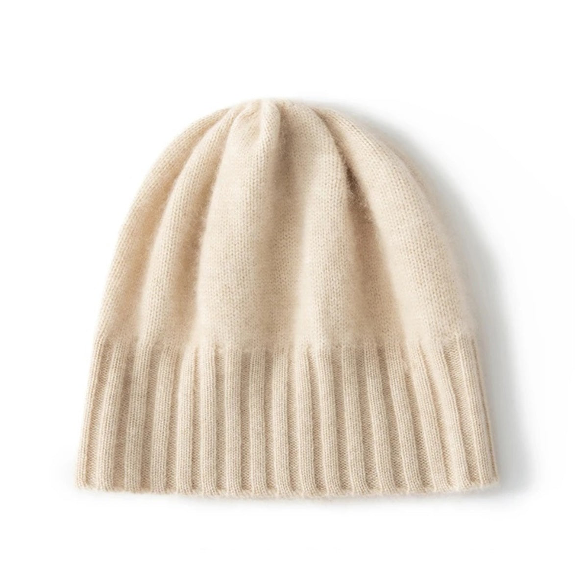 Soft Winter Beanie Hat for Women - Knitted Cashmere Warmth – Beige