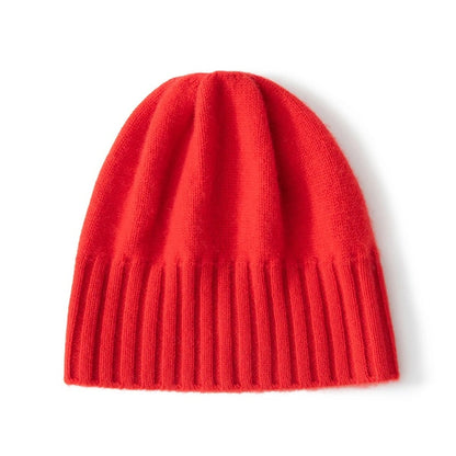 Soft Winter Beanie Hat for Women - Knitted Cashmere Warmth – Red