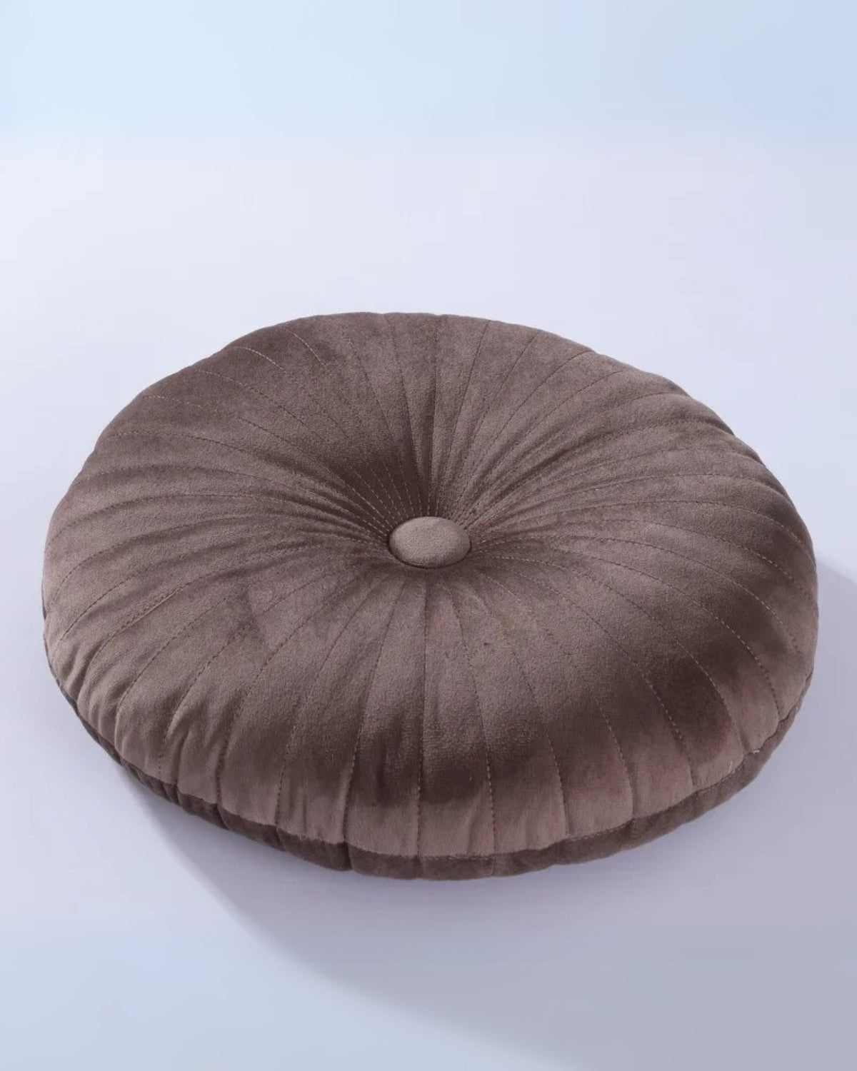 Round Velvet Cushion – Soft and Luxurious Accent Pillow – Brown