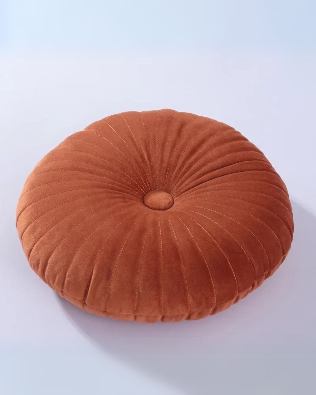 Round Velvet Cushion – Soft and Luxurious Accent Pillow – Orange