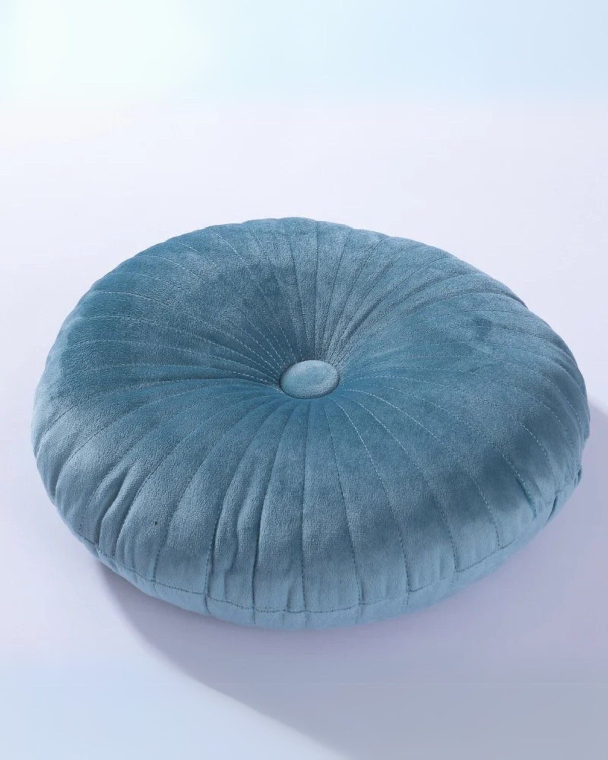 Round Velvet Cushion – Soft and Luxurious Accent Pillow – Turquoise blue