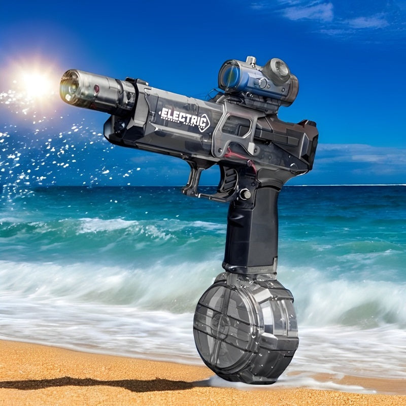 Electric Water Gun with Immersive LED Lights – PowerBlast Feature – Black