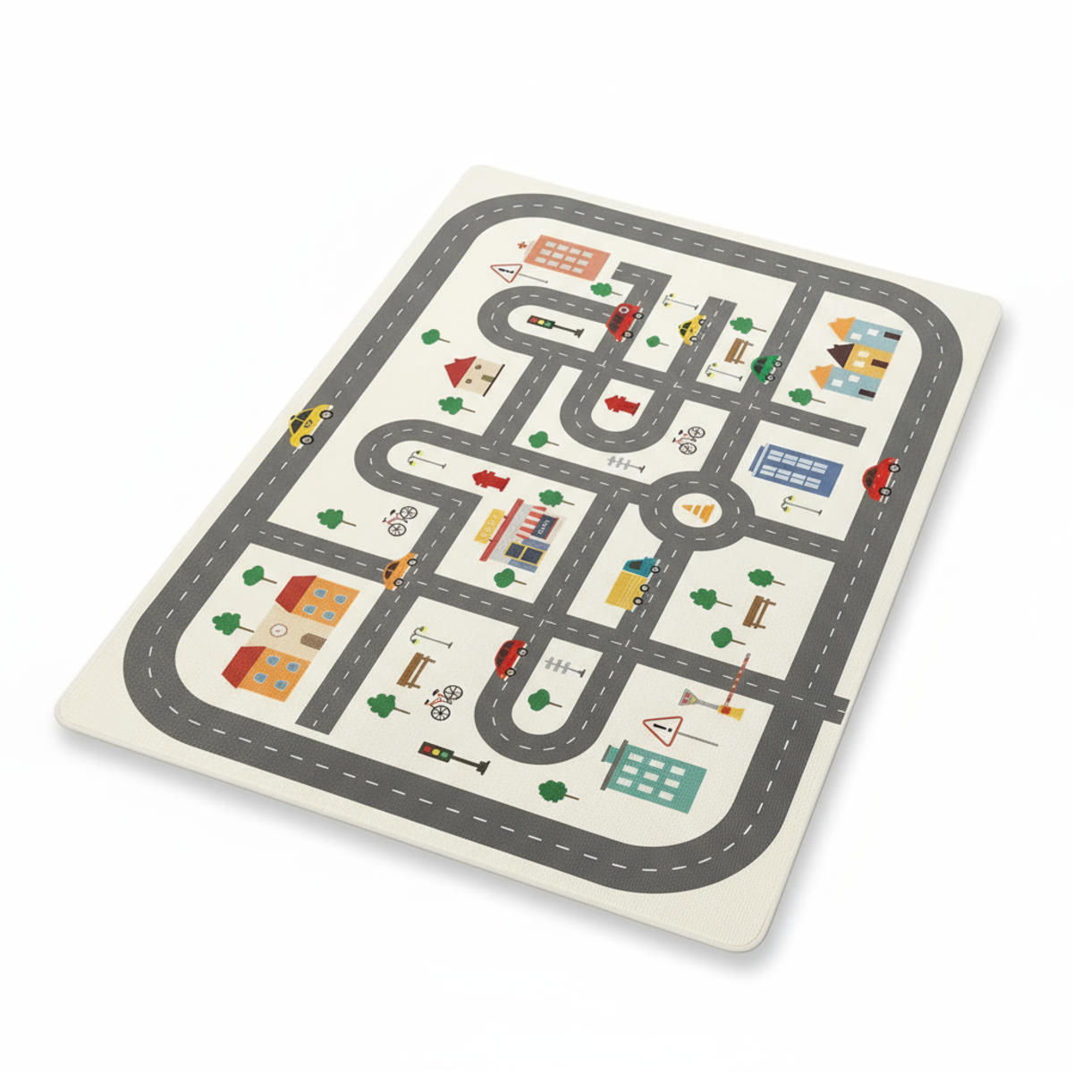 Children's Crawling Carpet - Reading Play Mat for Parking Lot Area – White