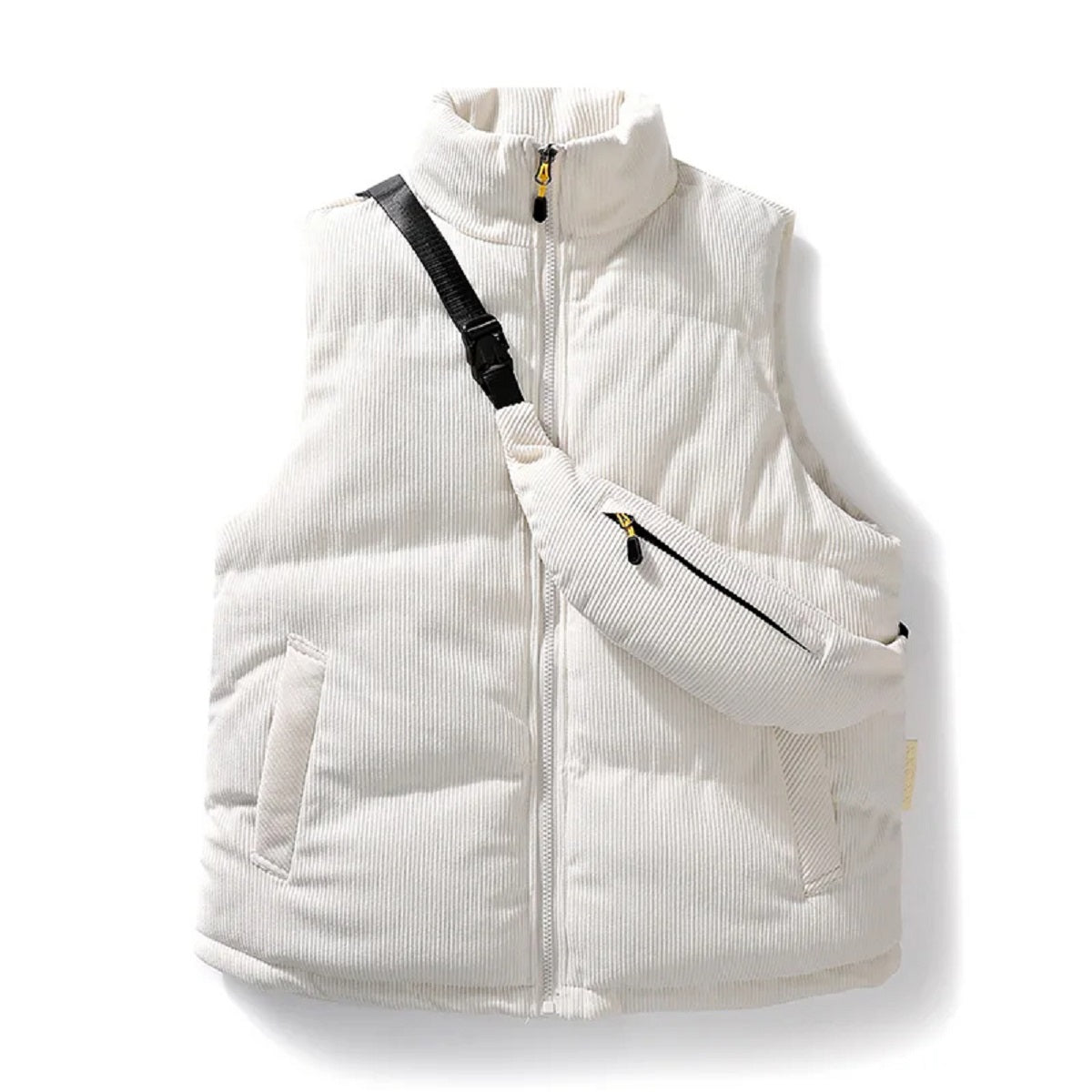 Men's Casual Sleeveless Vest Jacket - Versatile Warm Waistcoat – White