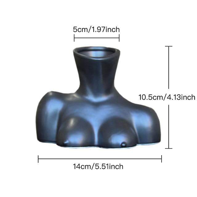 Floral Vase for Torso Design – Schwarz