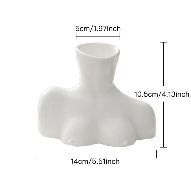 Floral Vase for Torso Design – Weiß