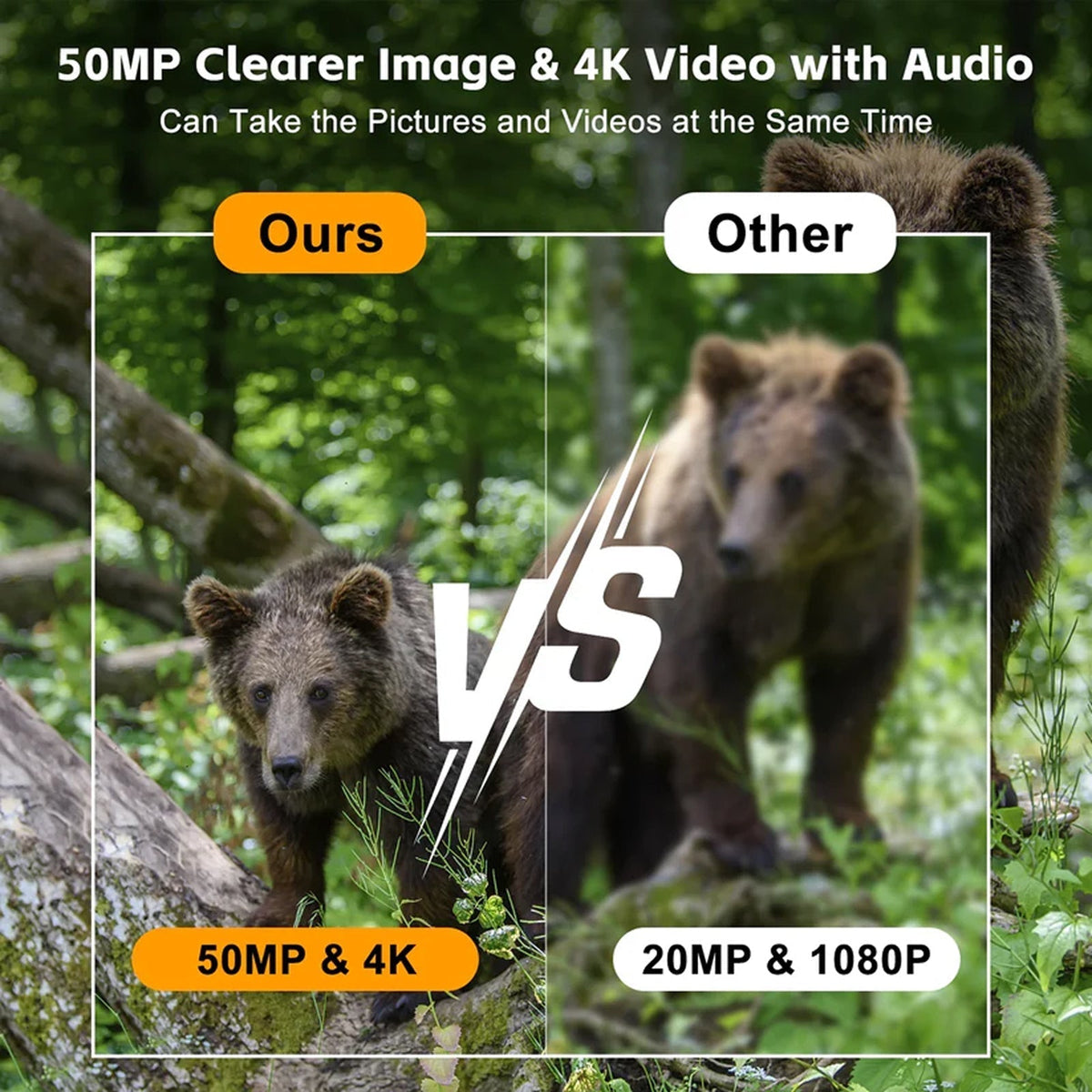 50MP 4K Solar Trail Camera for Wildlife Monitoring
