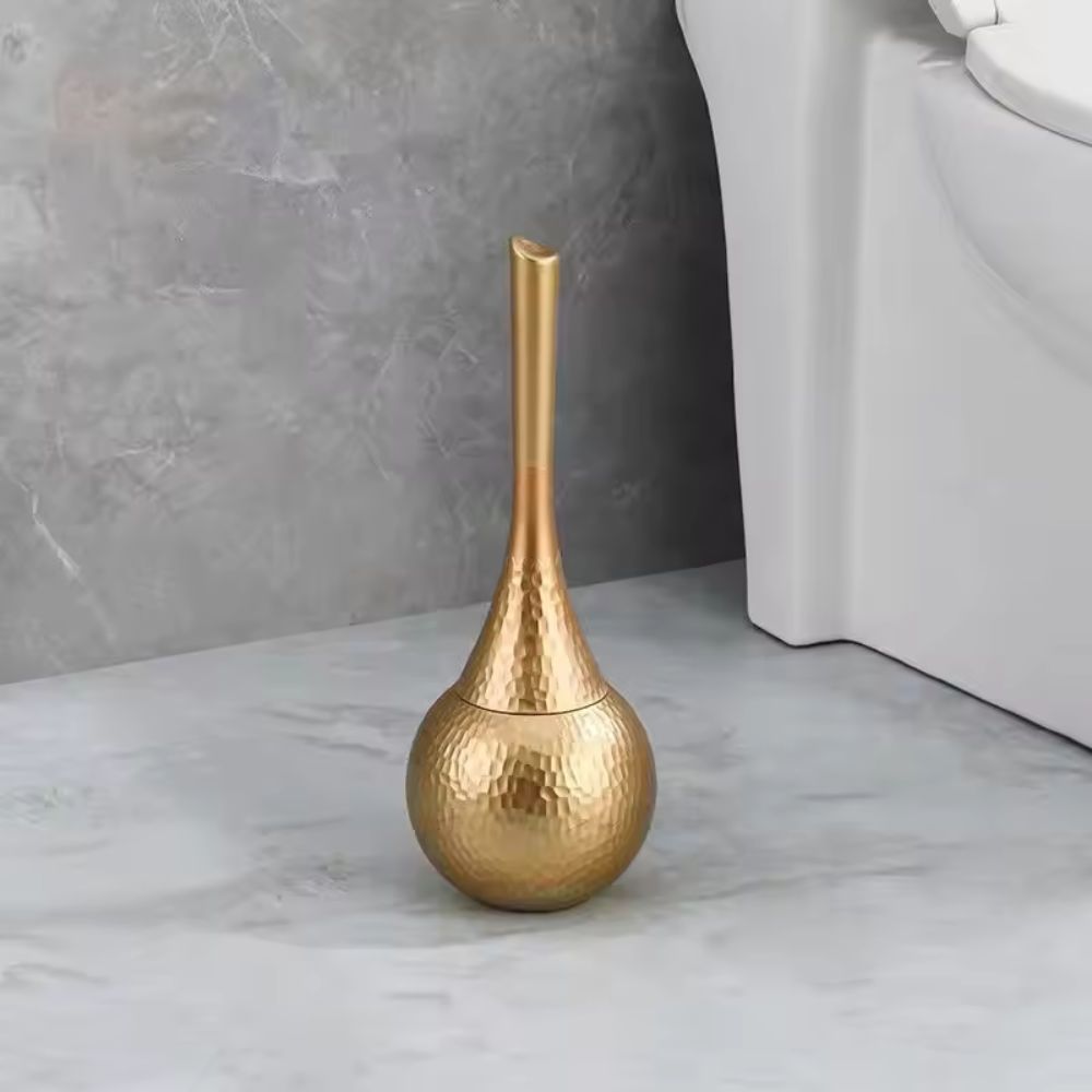 Sleek Shine Toilet Cleaning Brush – Golden Elegance
