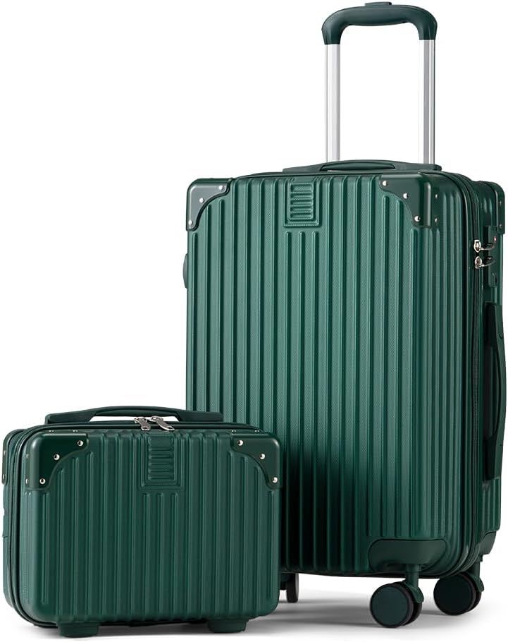 Durable 28" Travel Suitcase with Smooth-Gliding Wheels & Security Lock – Dark Green