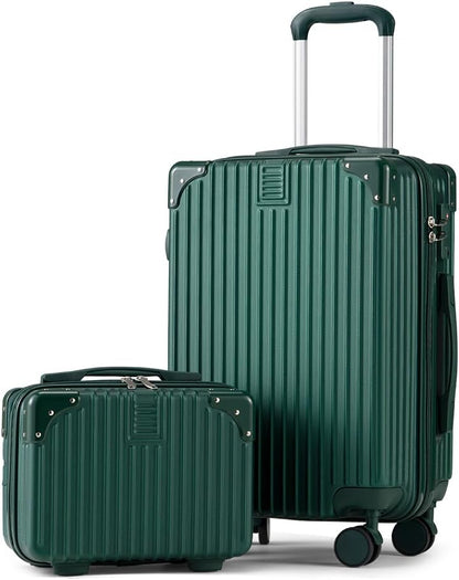 Durable 28" Travel Suitcase with Smooth-Gliding Wheels & Security Lock – Dark Green