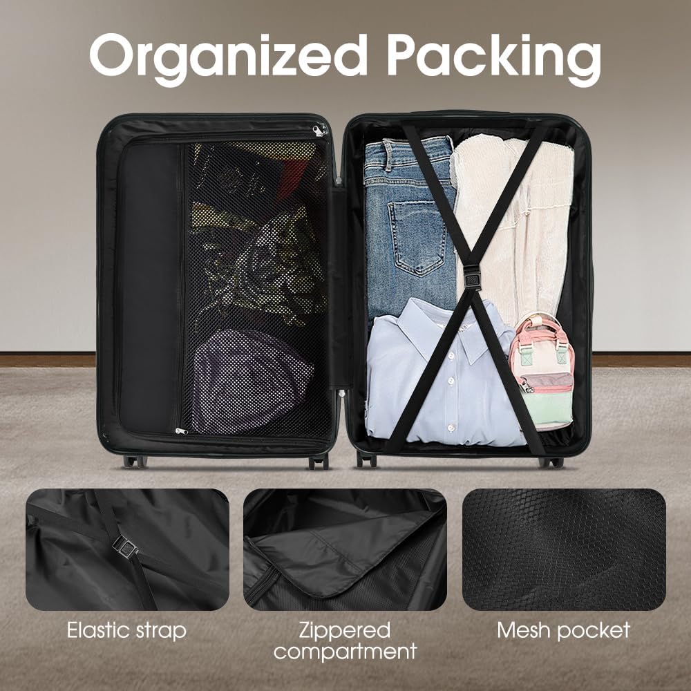 Durable 28" Travel Suitcase with Smooth-Gliding Wheels & Security Lock