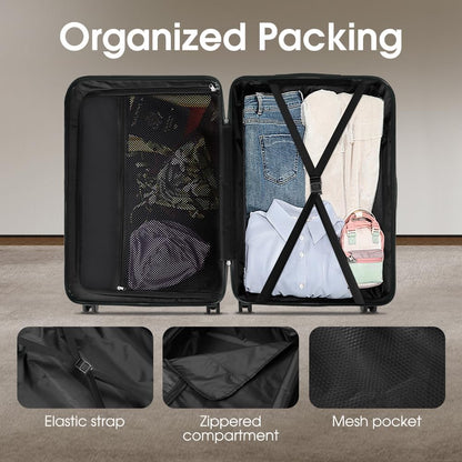 Durable 28" Travel Suitcase with Smooth-Gliding Wheels & Security Lock