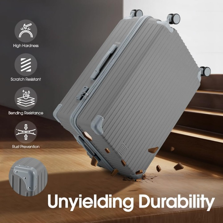 Durable 28" Travel Suitcase with Smooth-Gliding Wheels & Security Lock